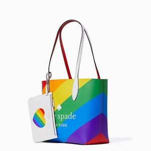 NWT Rainbow Kate Spade bag with small pouch - large